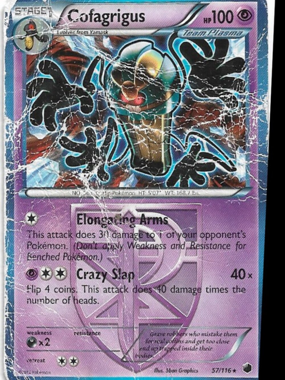 Pokemon Cofagrigus 57/116 Plasma Freeze DMG